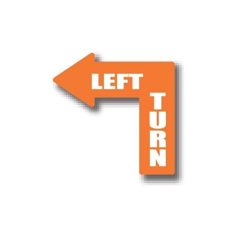 Ergomat 34in x 34in ARROW SIGNS - Left Turn DSV-SIGN 884 #0468 -UEN